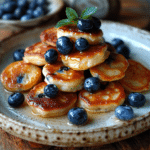 Fresh Blueberry Vanilla Cottage Cheese Pancake Bites | Easy High Protein Breakfast 6 blueberry vanilla cottage cheese pancake bites